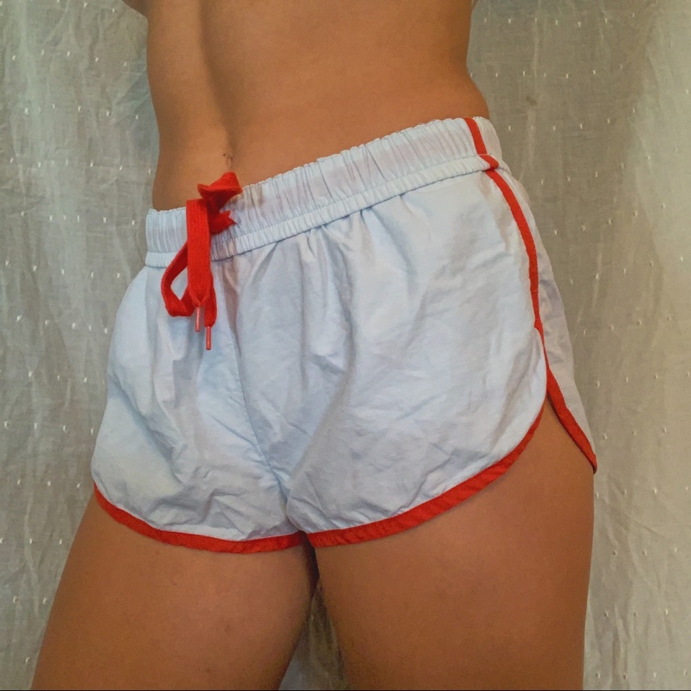 BDG Red & White Workout Shorts